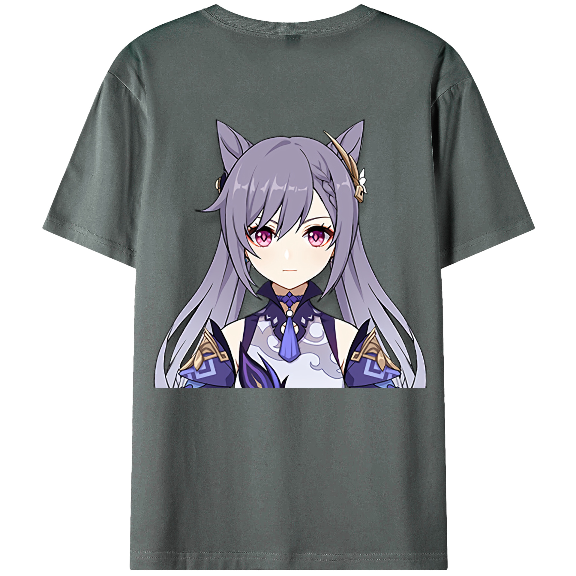 げんし神 刻晴 こくせい genshin Kokusei 綿100％半袖Tシャツ（背面プリント）